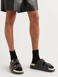 Sandales Hybrid en cuir - Black Natural Silver