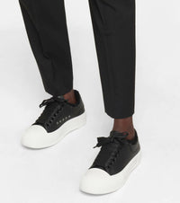 Sneakers Deck Plimsoll en cuir - Black & White
