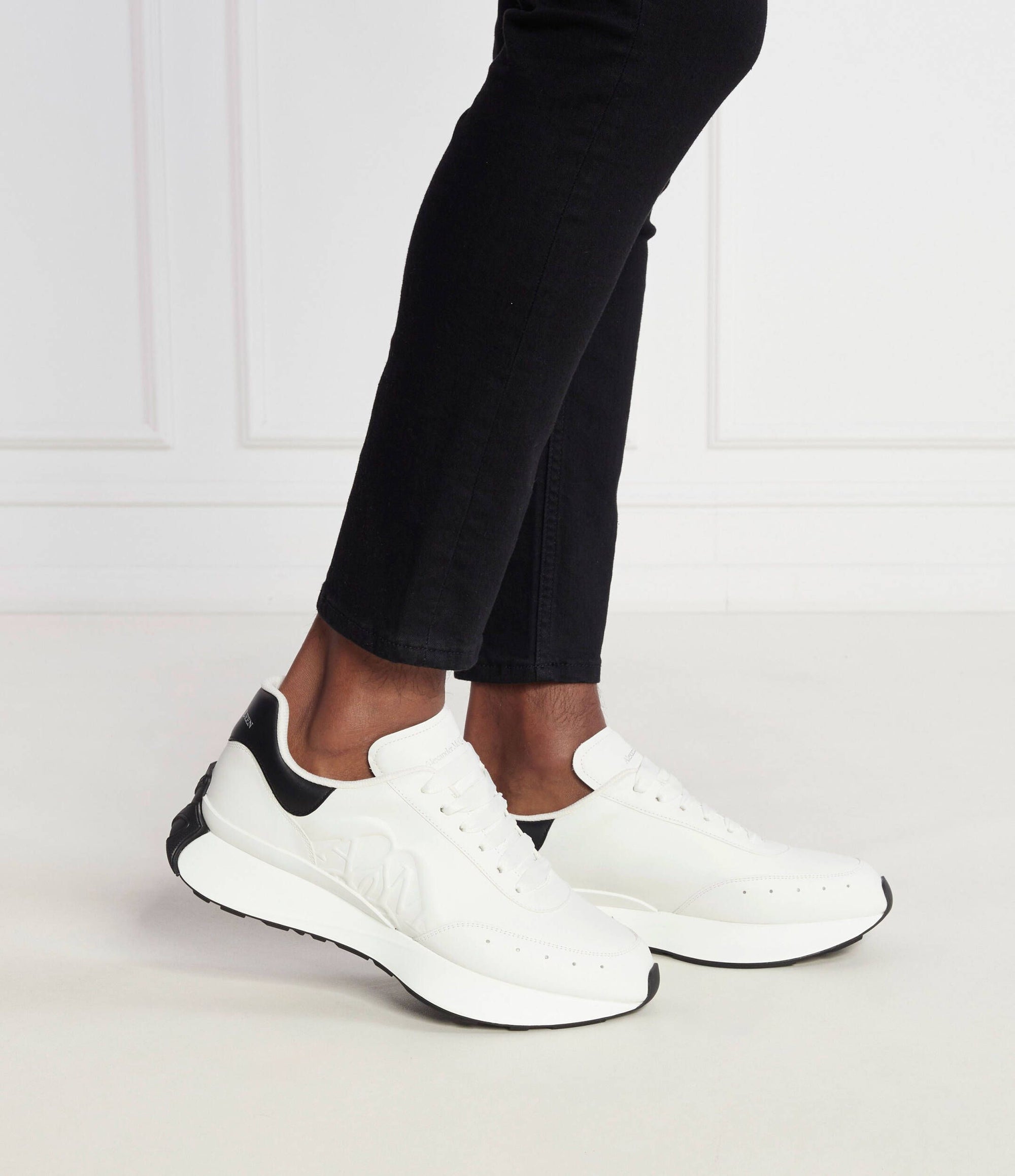 Sneakers à lacets en cuir - White Black