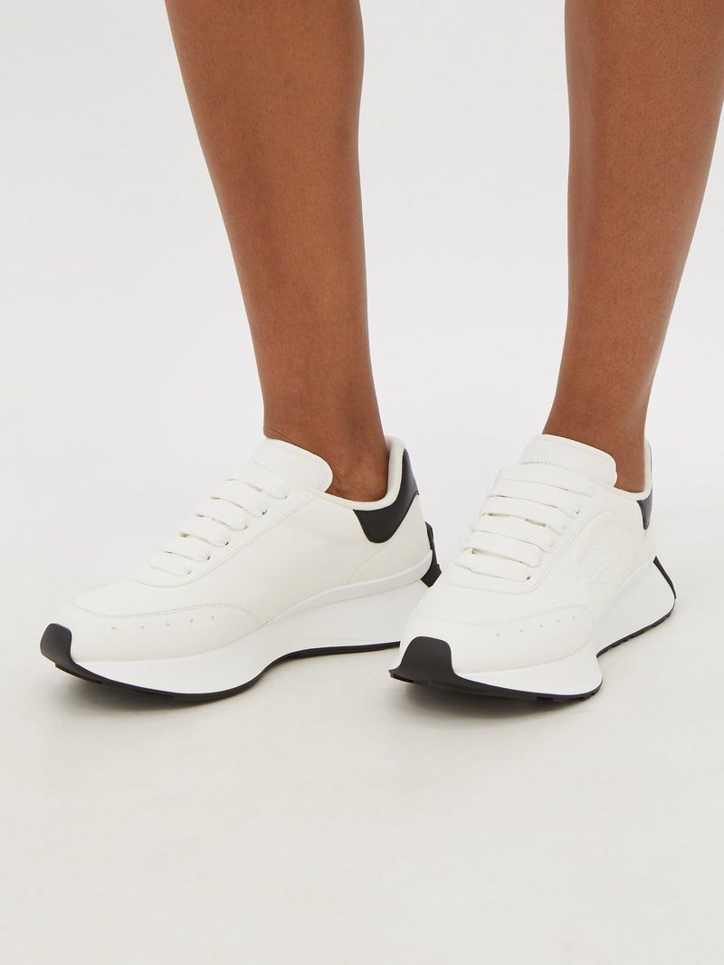 Sneakers à lacets en cuir - White Black