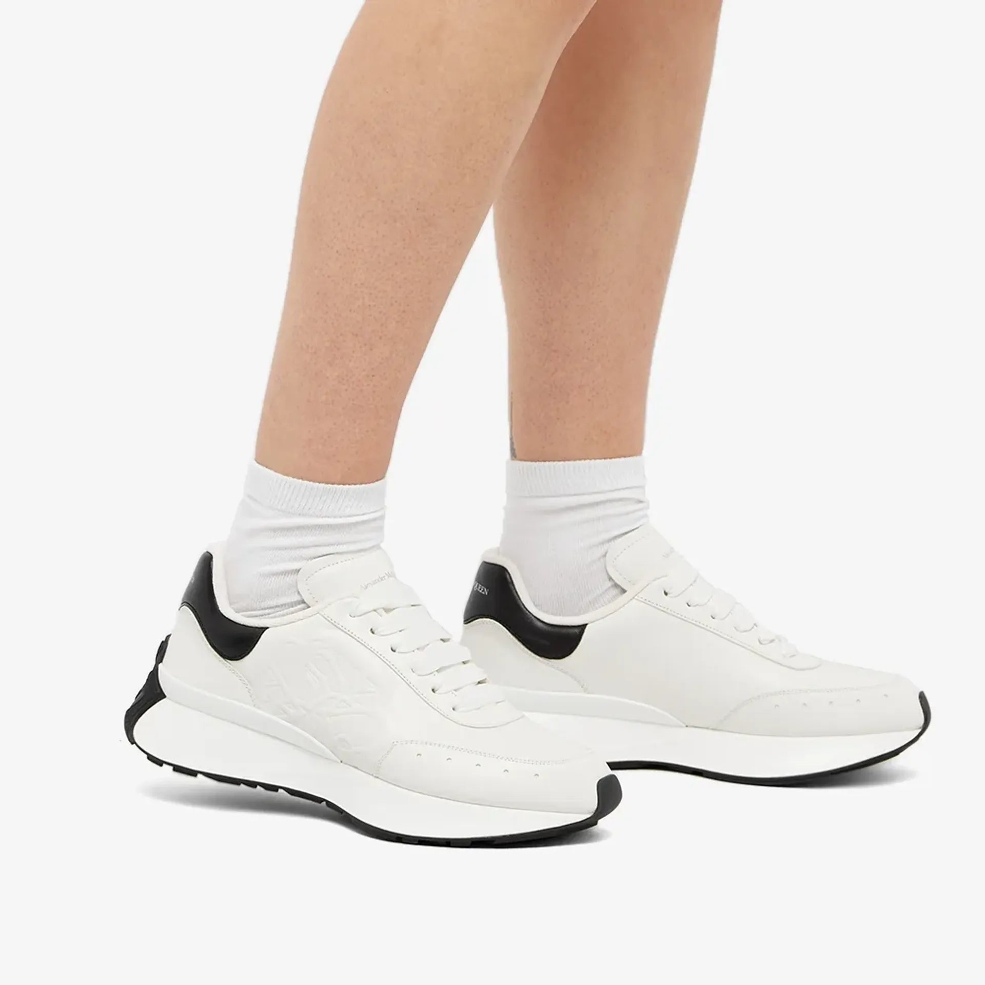 Sneakers à lacets en cuir - Black