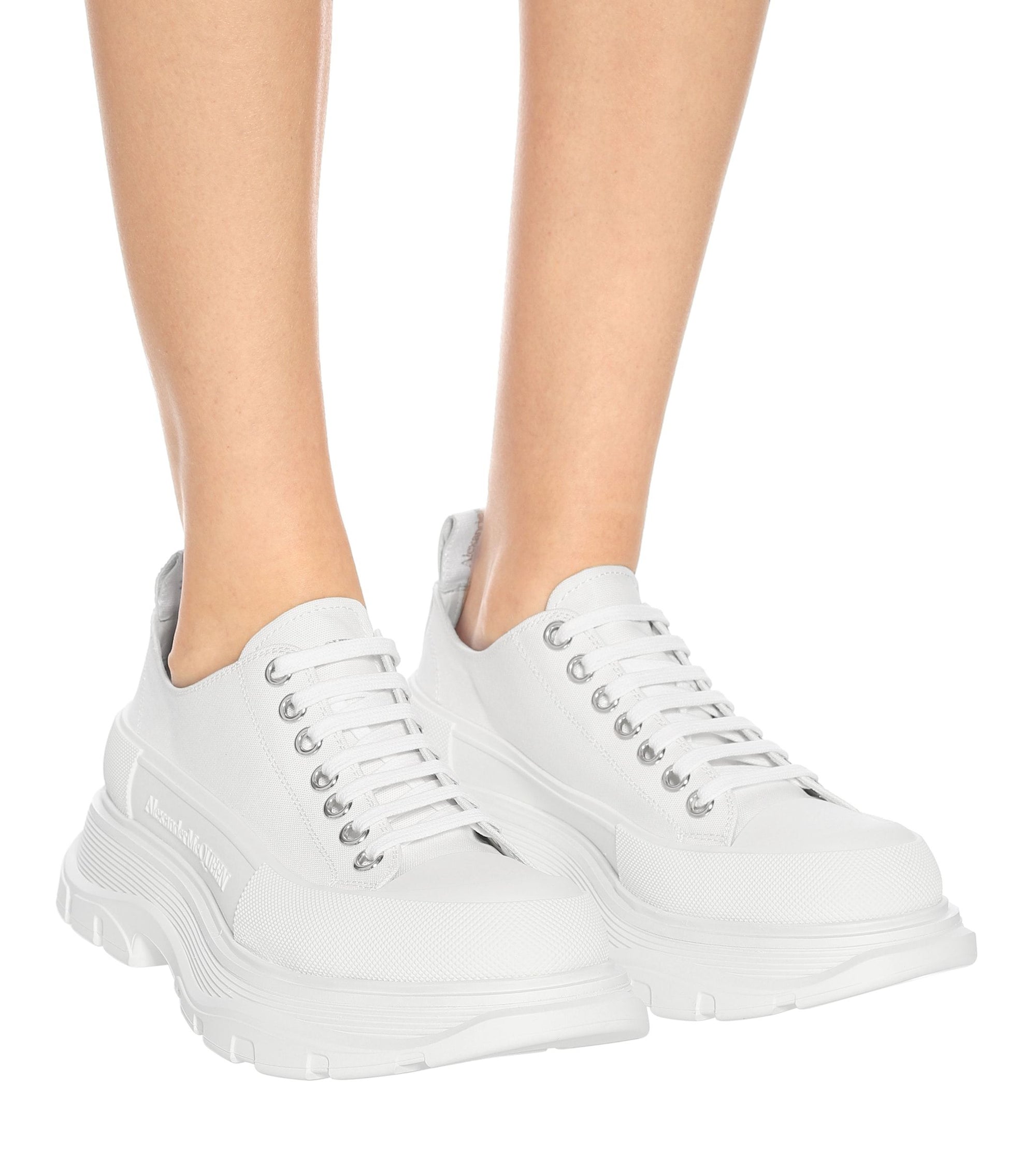 Sneakers à lacets en tissu - White Soft Coral