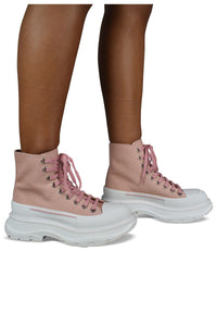 Sneakers montantes Tread Slick en tissu - Pink