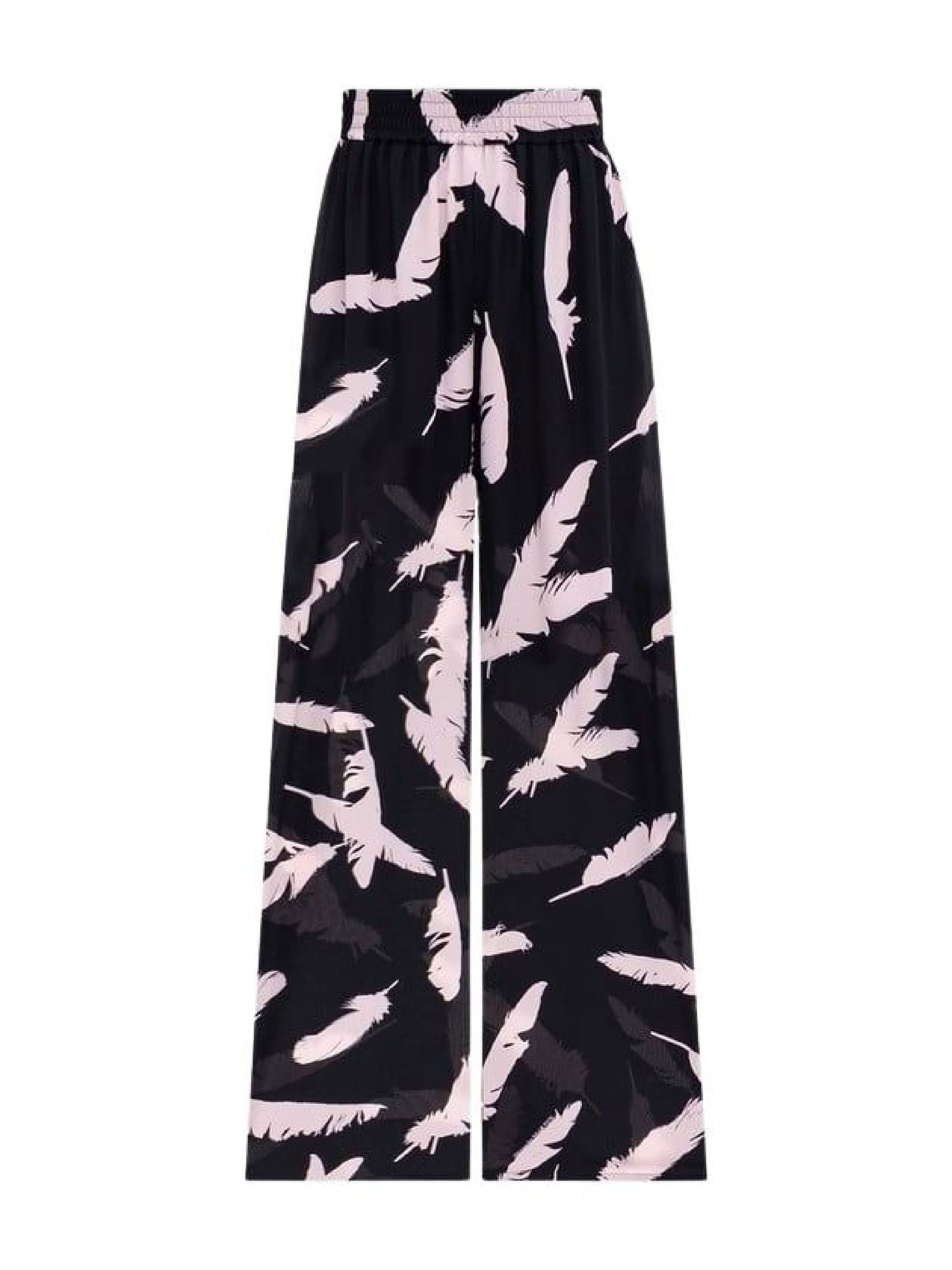 Pantalon imprimé en soie - Black Ice Pink