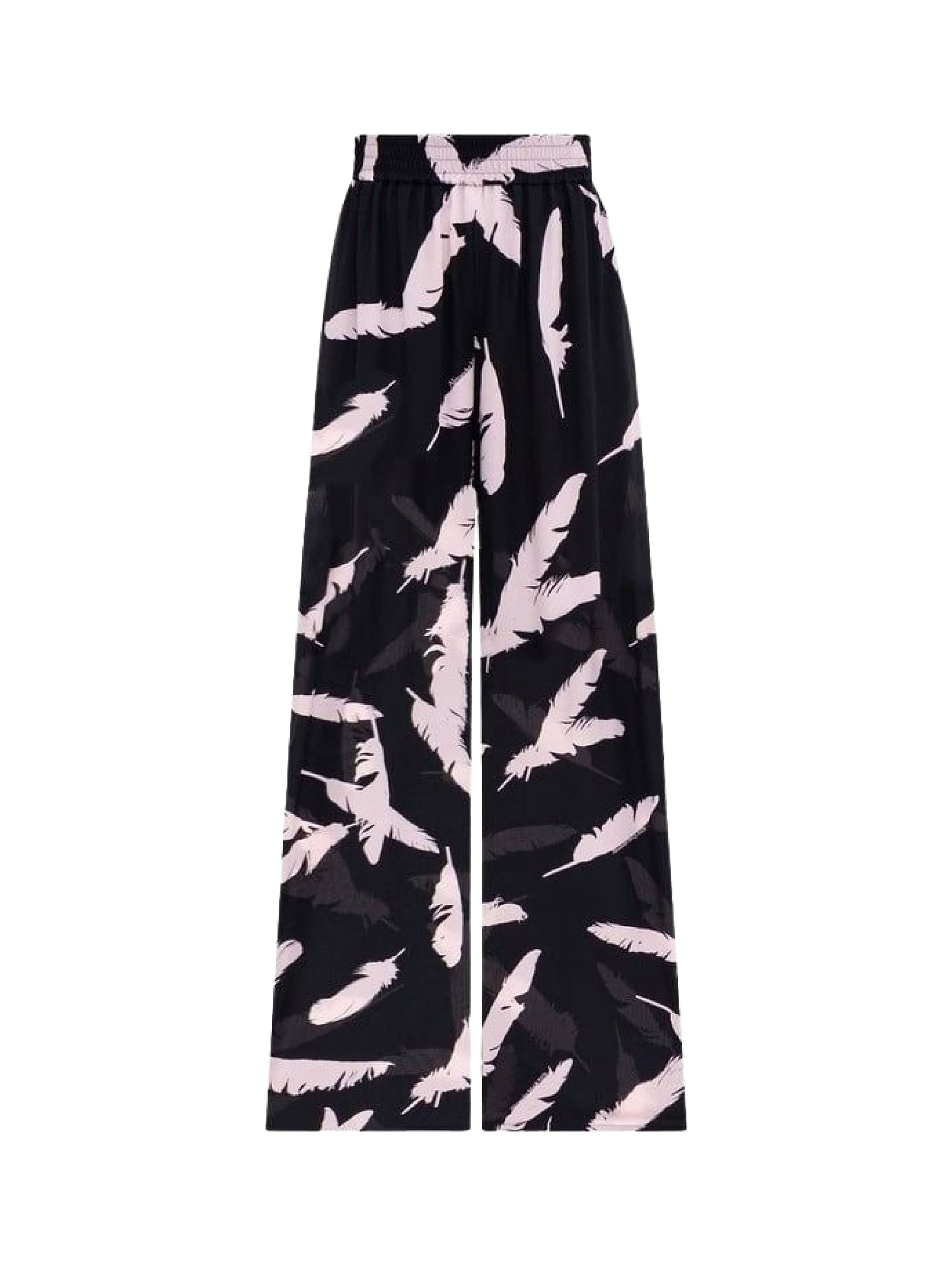 Pantalon imprimé en soie - Black Ice Pink
