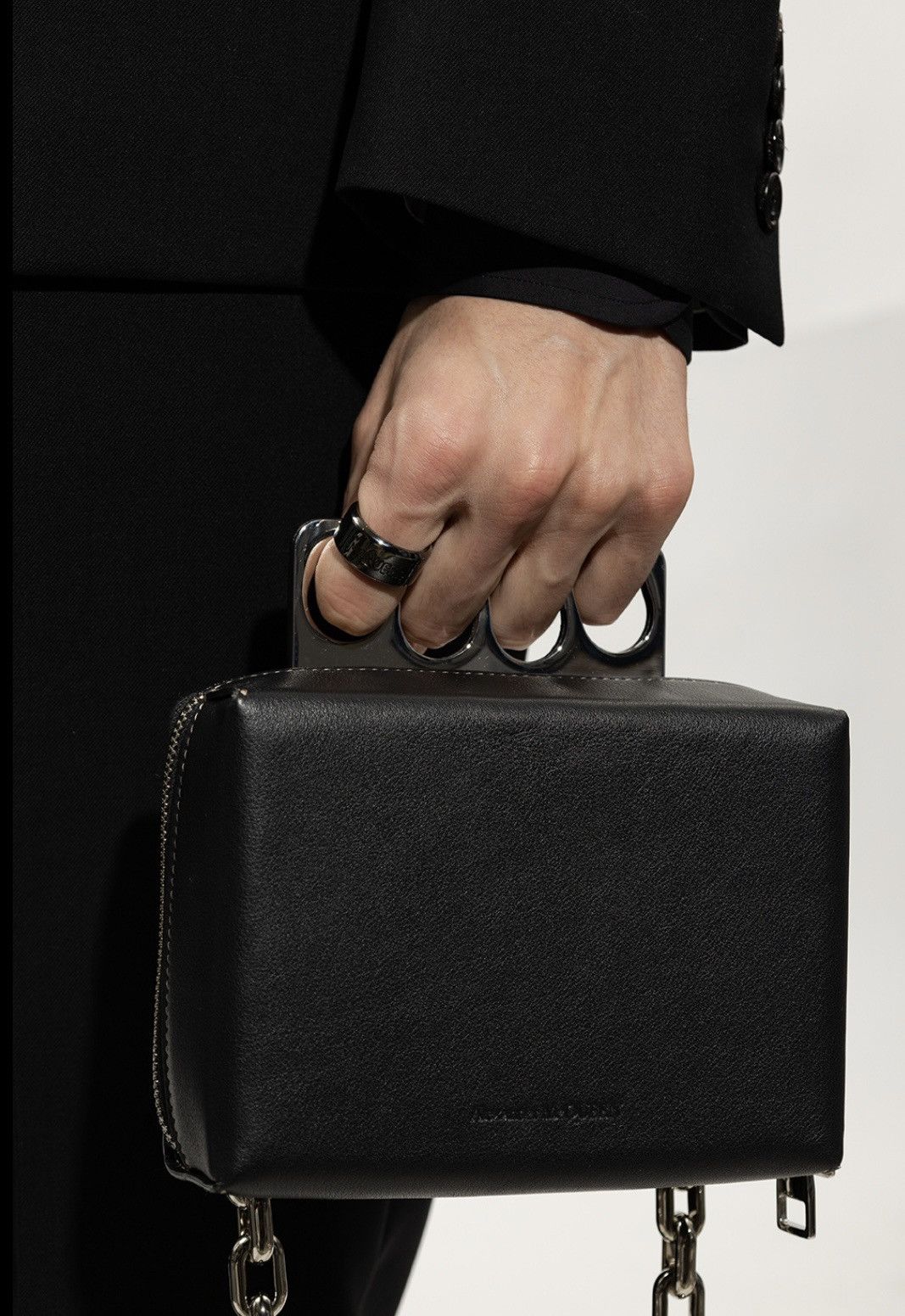 Mini sac Grip en cuir - Black