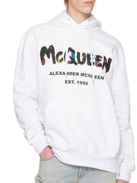 Hooded jumper with logo - White Mix