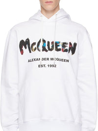 Hooded jumper with logo - White Mix