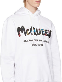 Hooded jumper with logo - White Mix