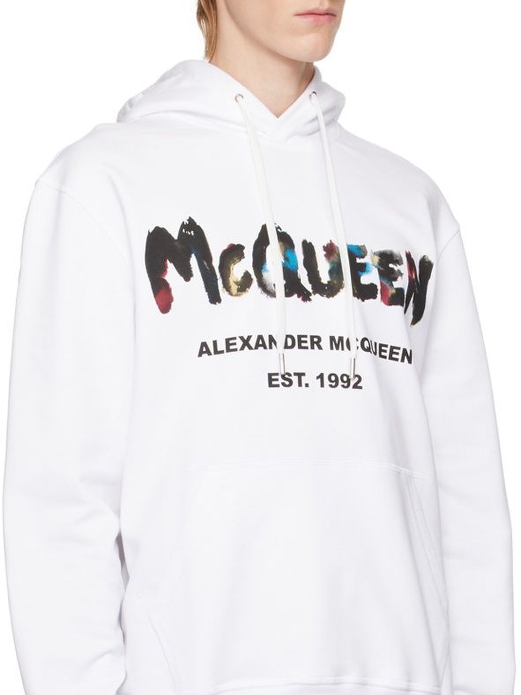 Hooded jumper with logo - White Mix