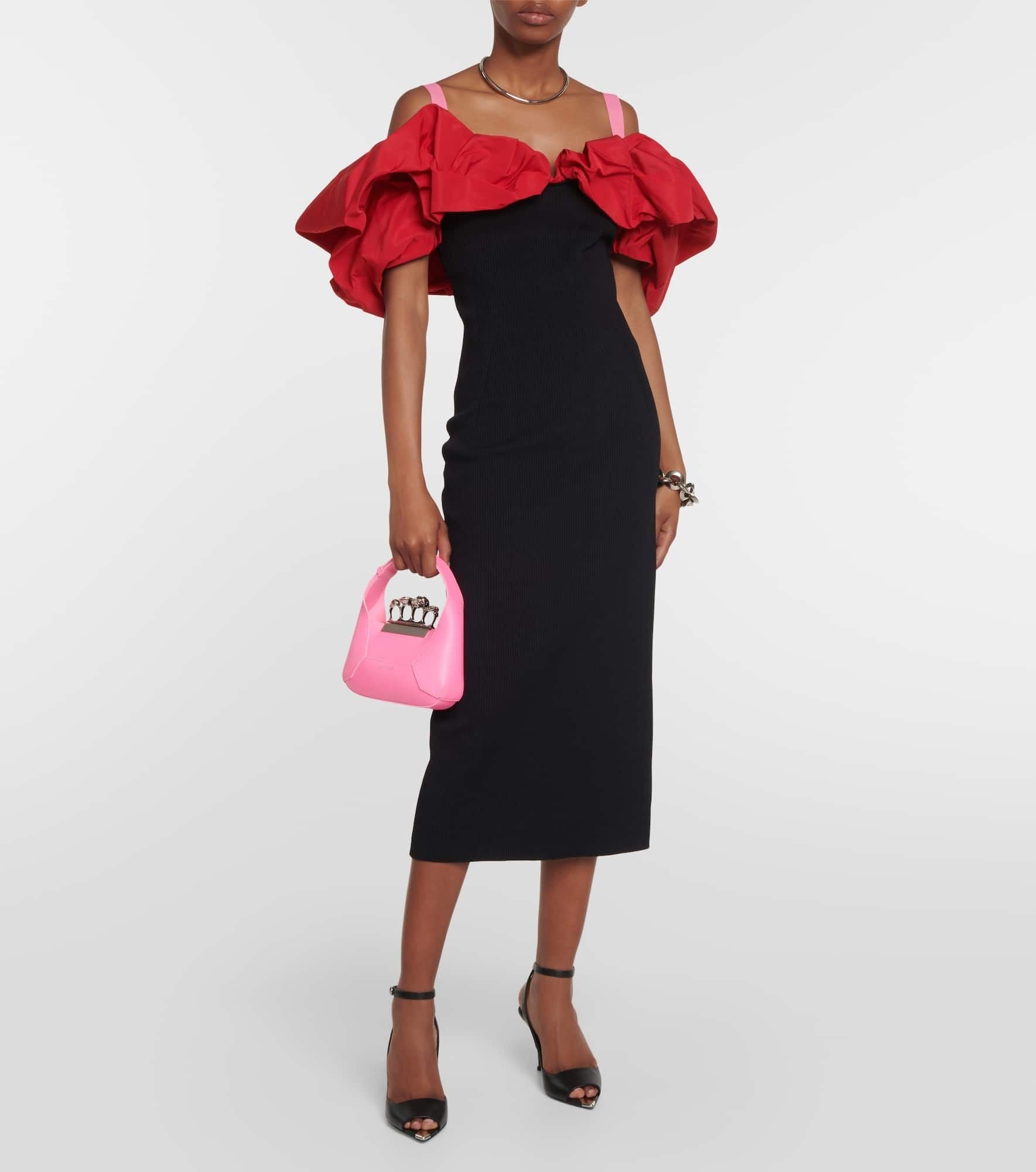 Sac The Jewelled en cuir - Fluo Pink
