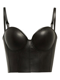 Top corset en cuir - Black