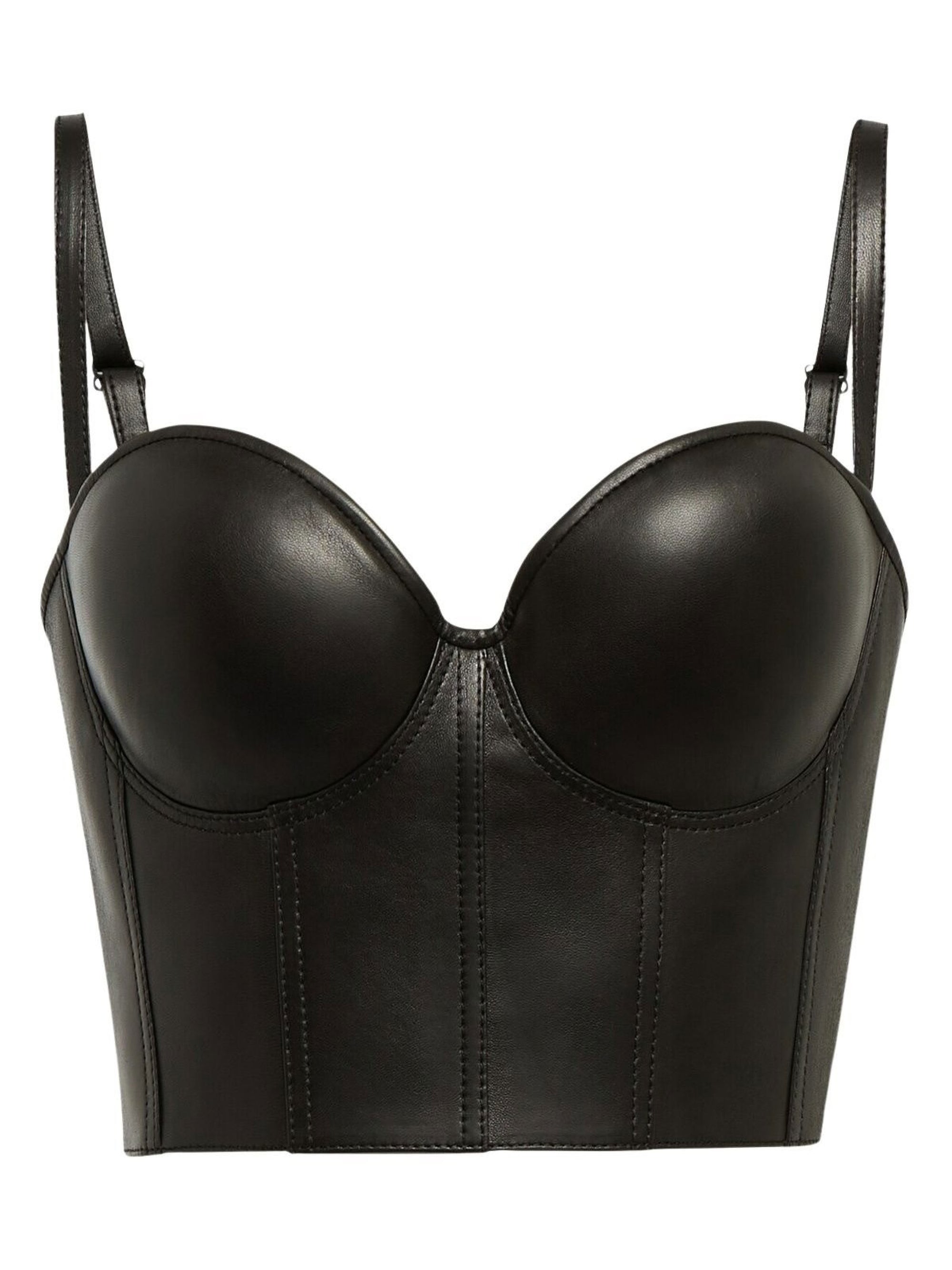 Top corset en cuir - Black