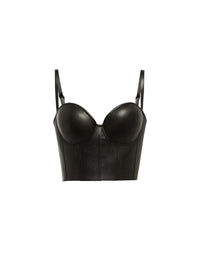 Débardeur corset en cuir - Black
