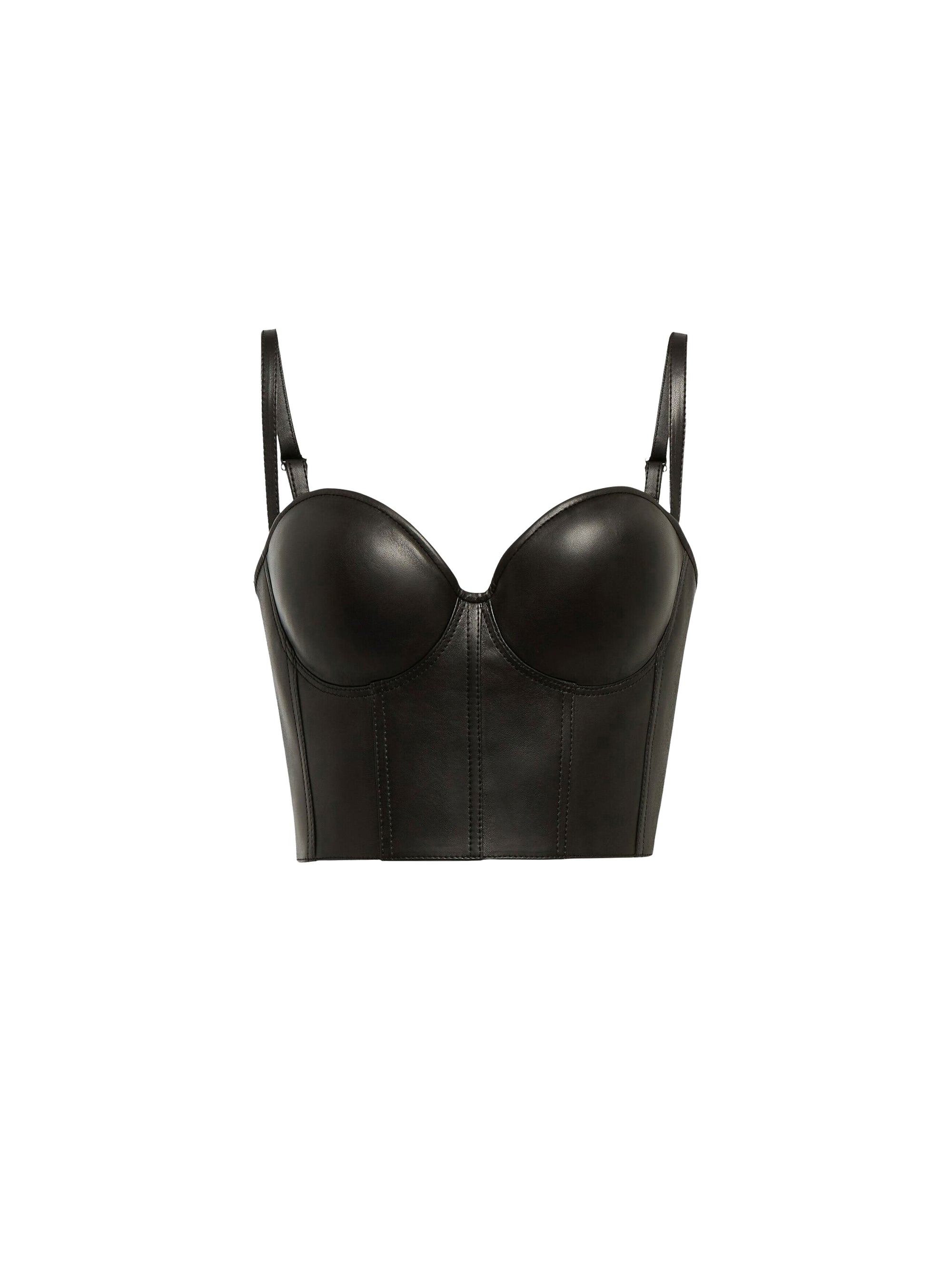 Débardeur corset en cuir - Black