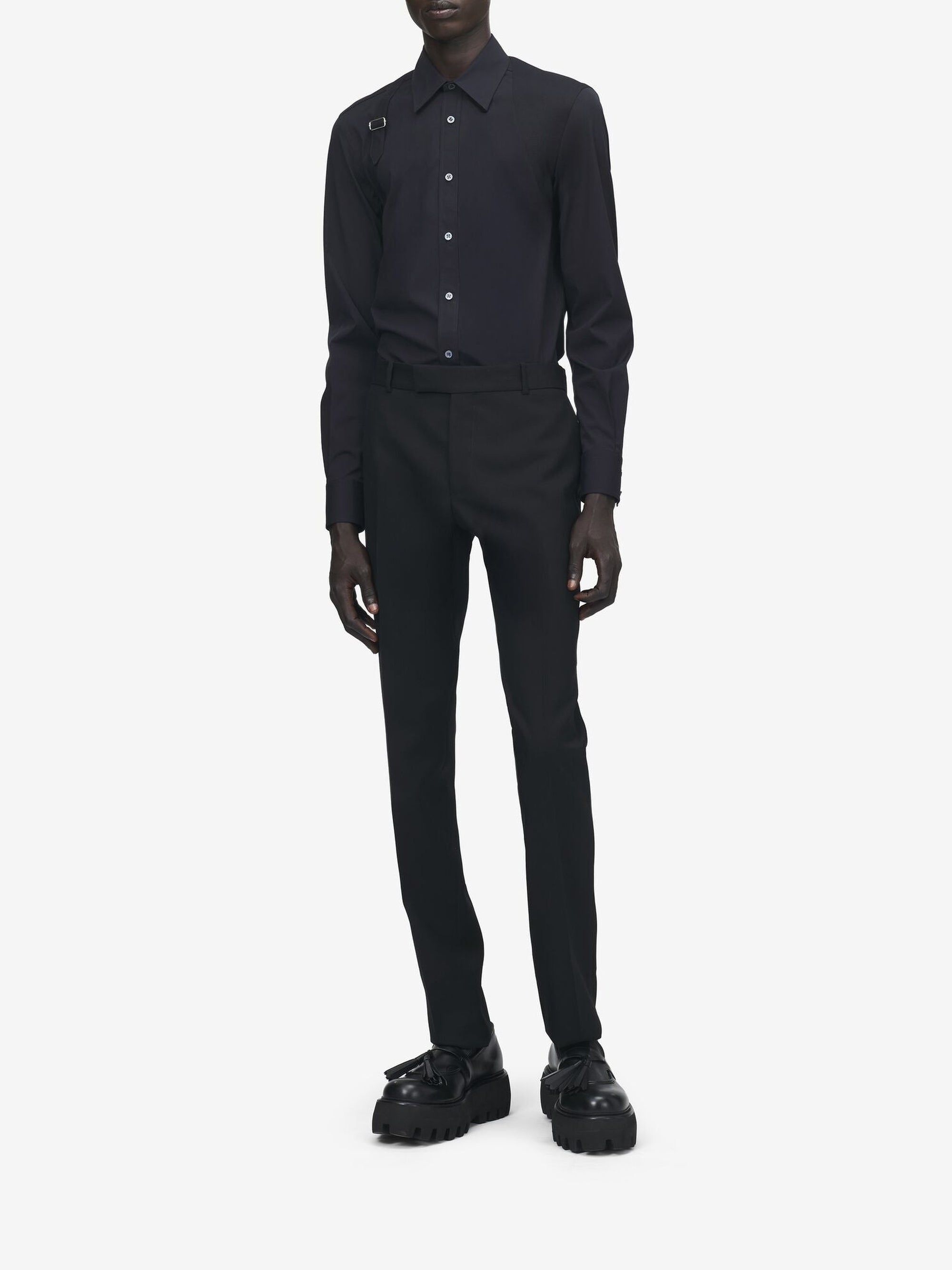 Chemise boutonnée en soie - Black