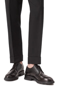 Lace-up leather derbies - Black