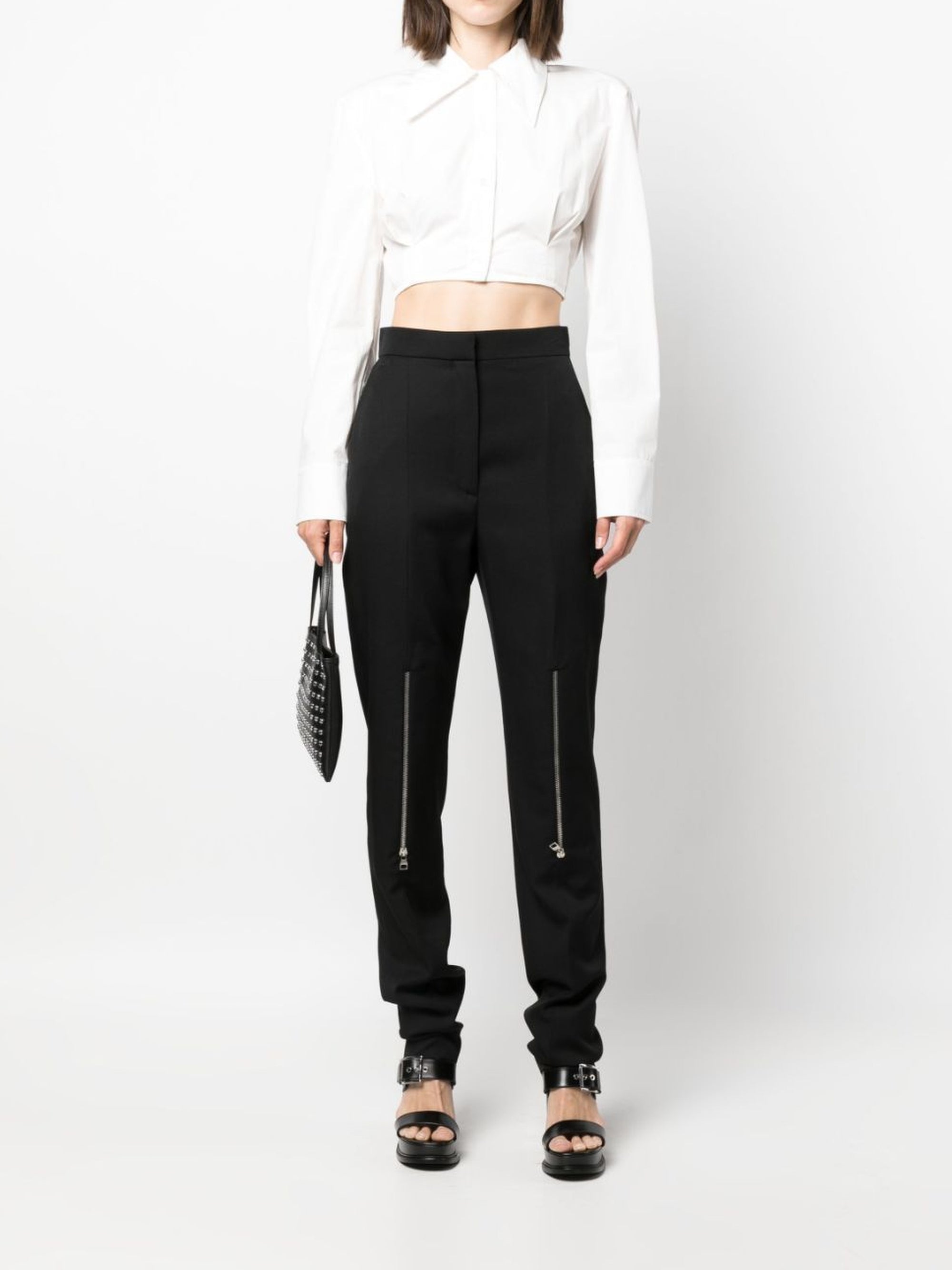 Pantalon avec poches en laine - Black