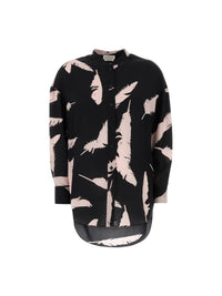 Chemise imprimée en soie - Black Ice Pink