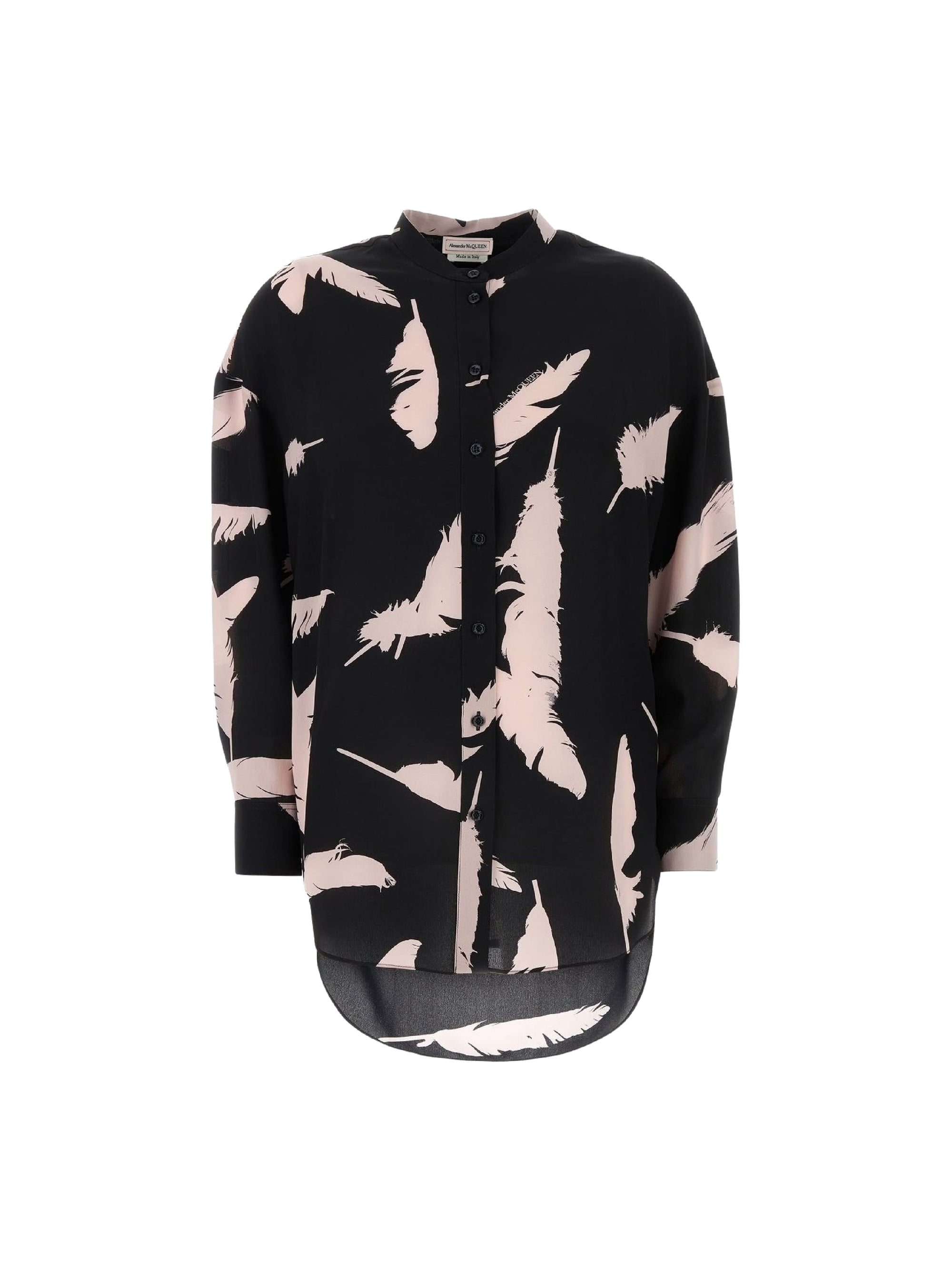 Chemise imprimée en soie - Black Ice Pink