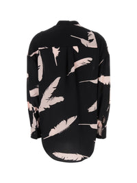 Chemise imprimée en soie - Black Ice Pink