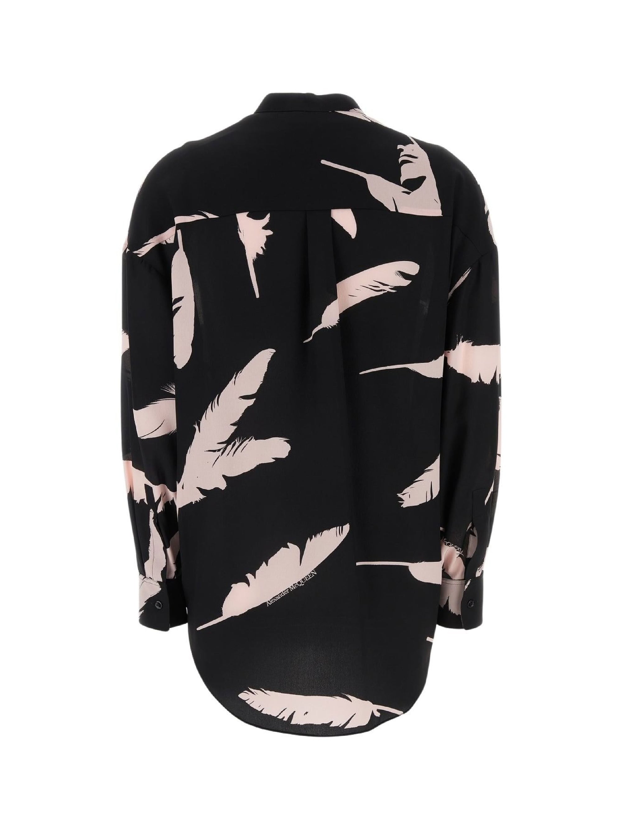 Chemise imprimée en soie - Black Ice Pink