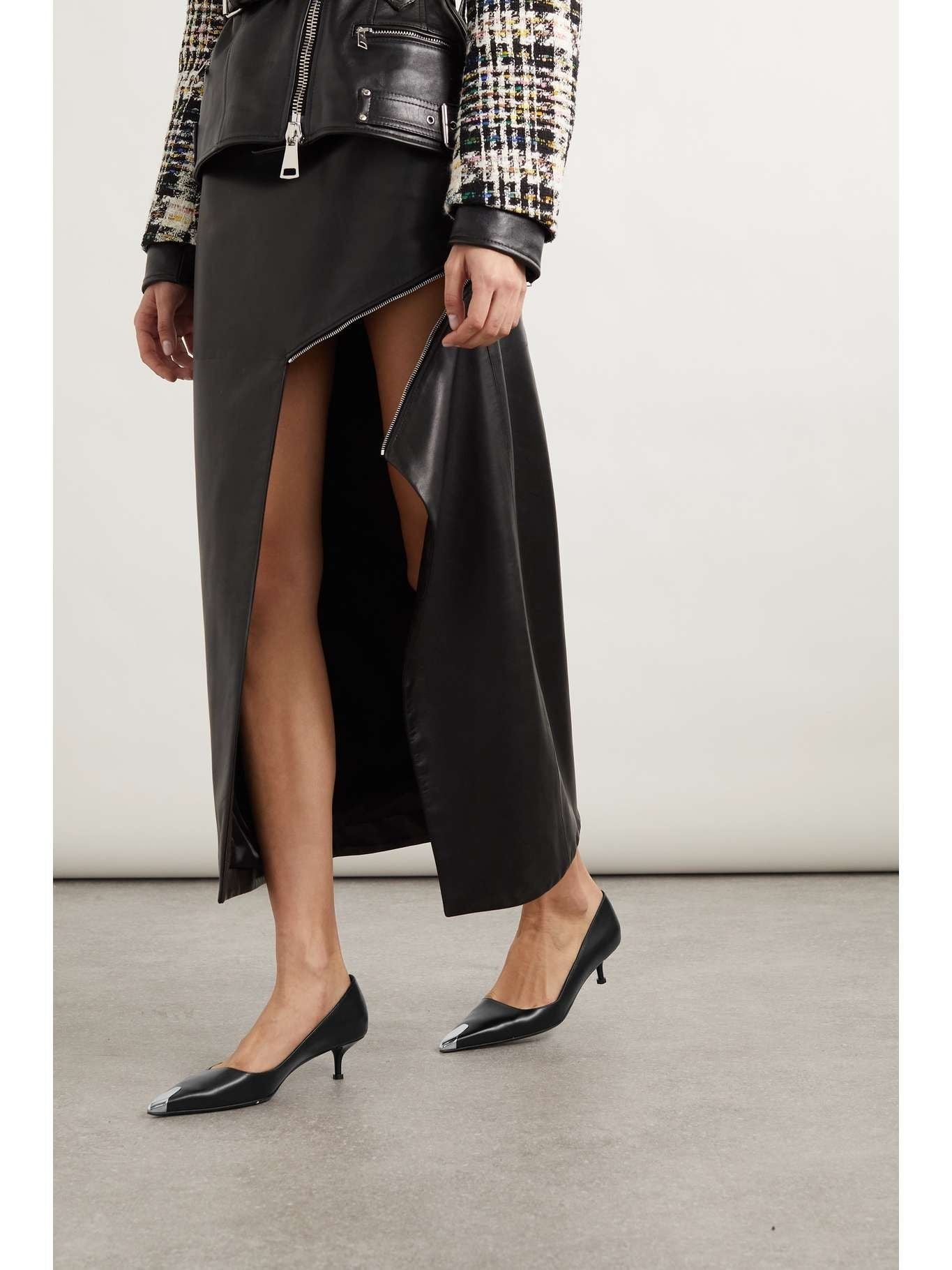 Escarpins Punk en cuir - Black Silver