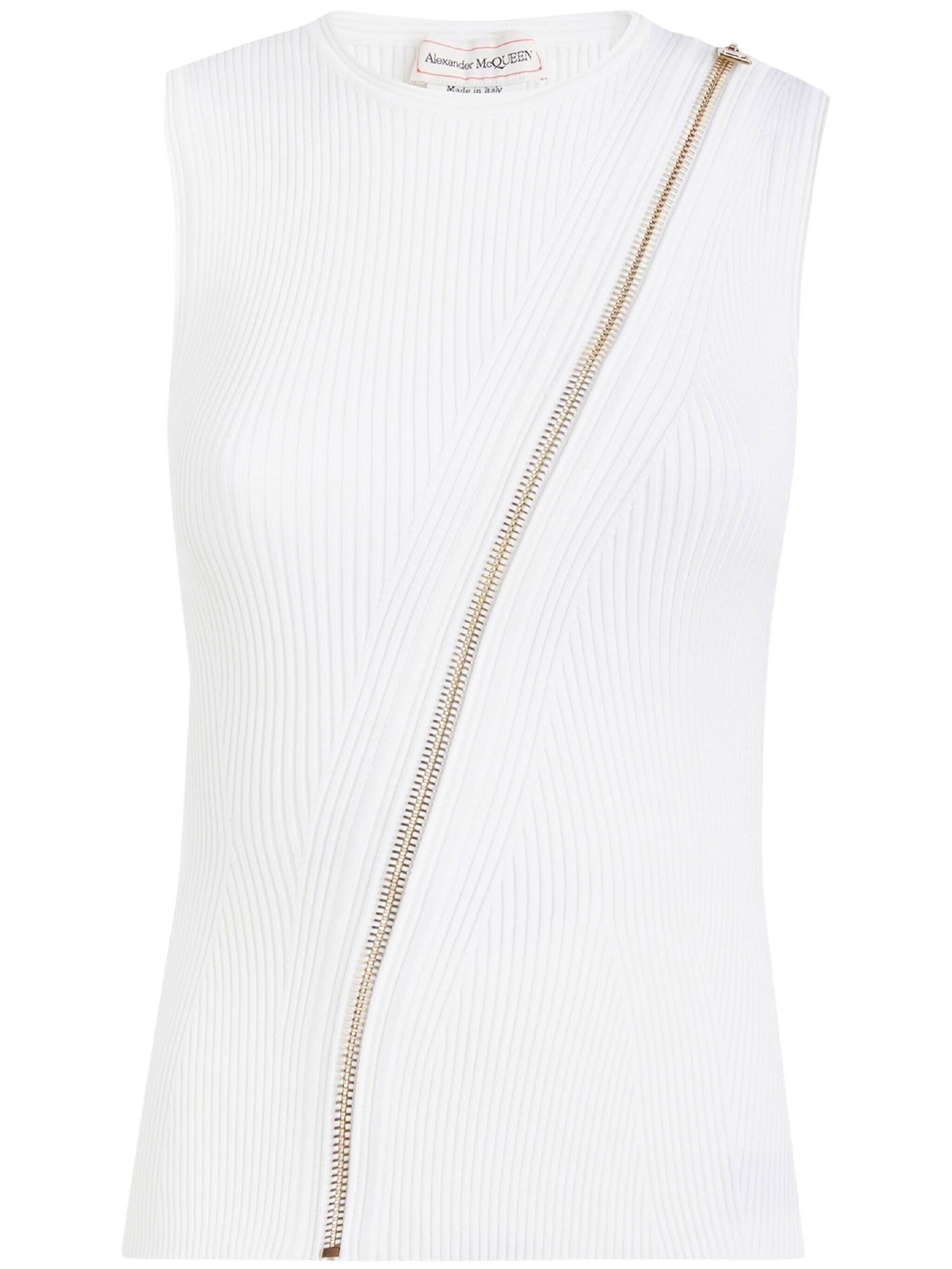 Top avec fermeture éclair - Optic White Gold