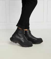 Bottines à fermeture zippée en cuir - Black