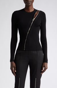 Pull à manches longues en maille - Black Silver