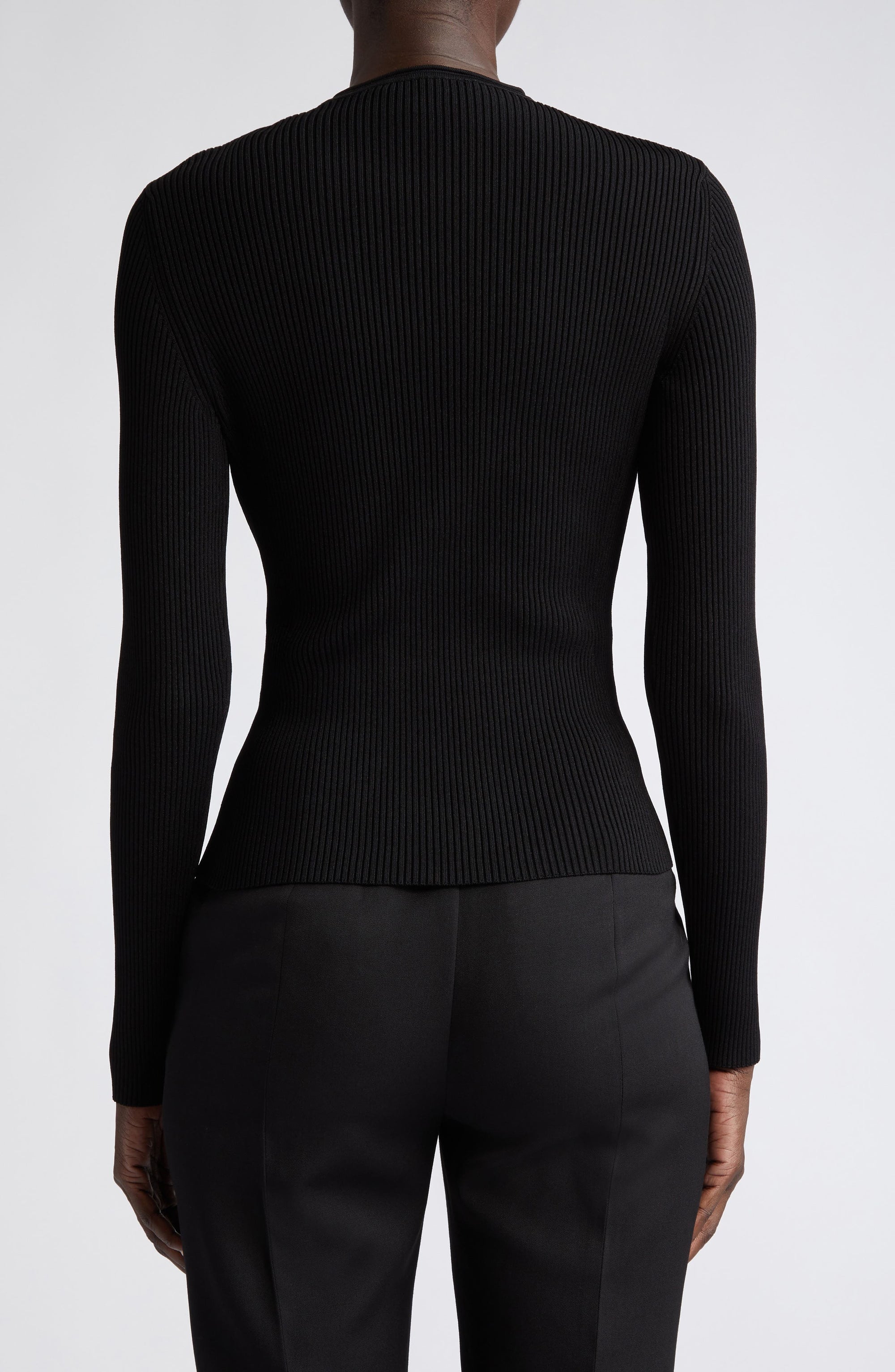 Pull à manches longues en maille - Black Silver