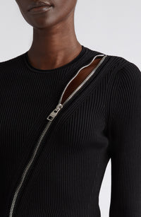 Pull à manches longues en maille - Black Silver