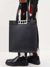 Sac cabas The Grip en cuir - Black