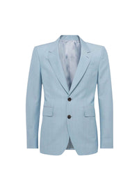 Blazer à boutonnage simple en laine - Pale Blue Blue