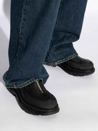 Sneakers zippées en cuir - Black