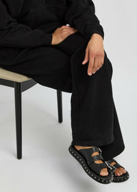 Sandales avec sangles en cuir - Black Silver