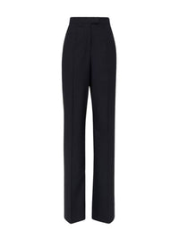Pantalon taille haute large en laine - Navy