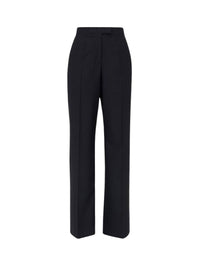 Pantalon taille haute large en laine - Navy