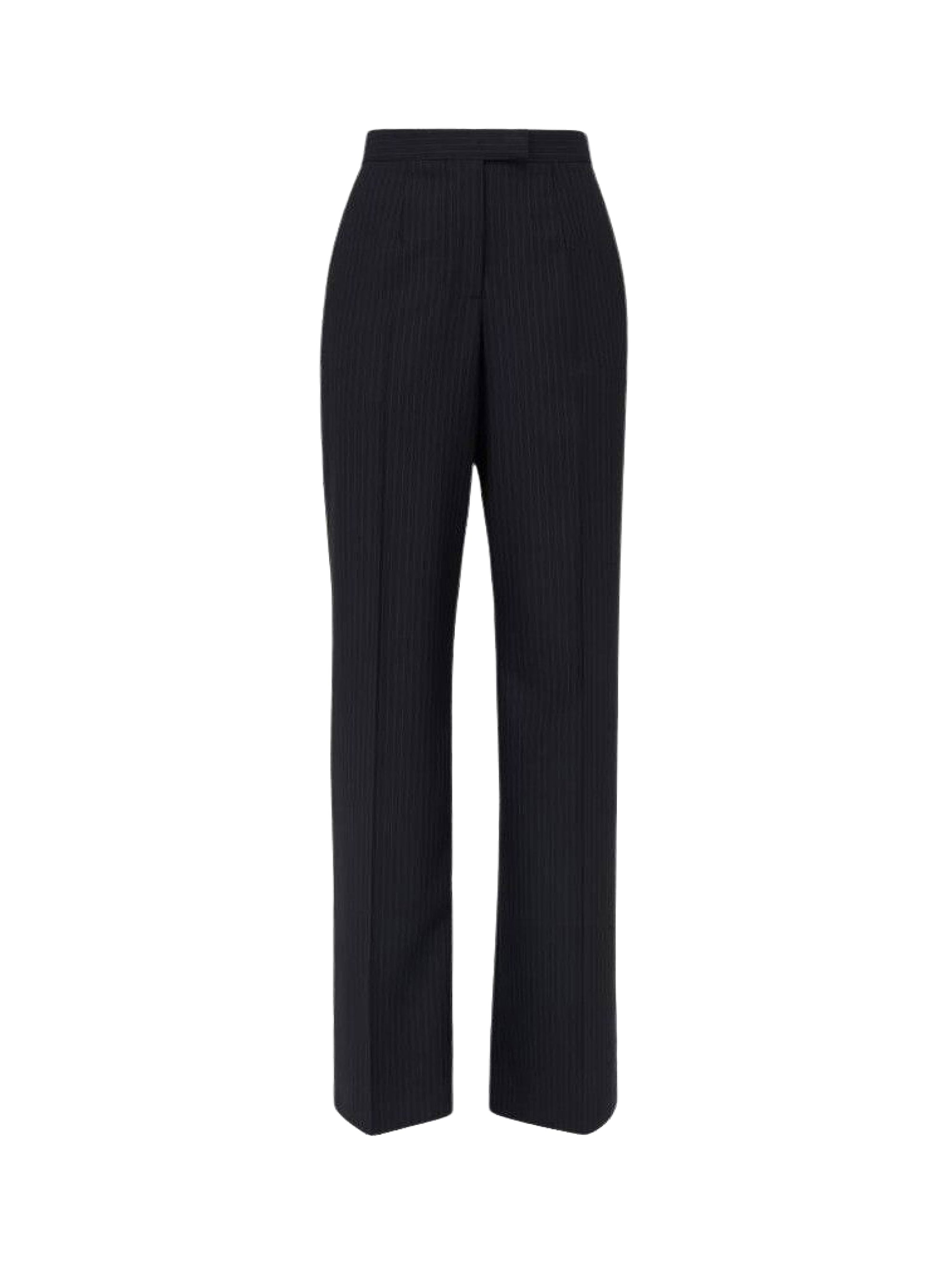 Pantalon taille haute large en laine - Navy