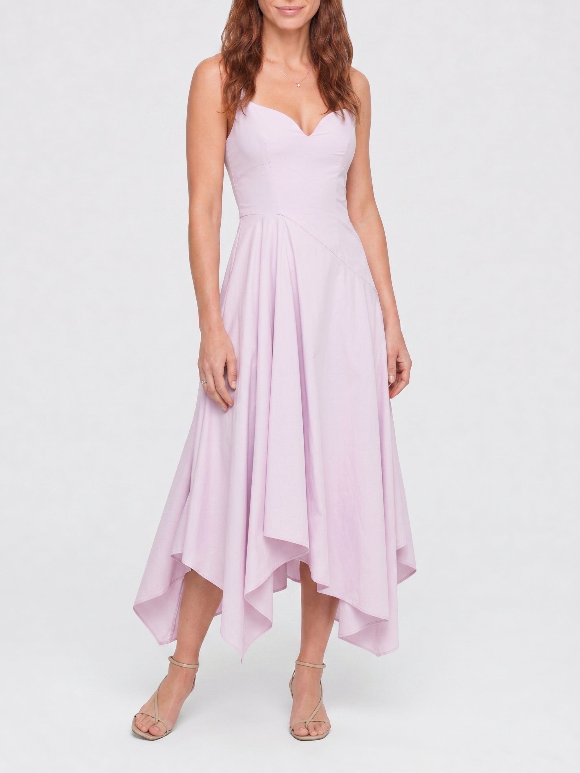 Robe asymétrique à bretelles - Ice Pink
