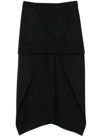 Jupe asymétrique en laine - Black
