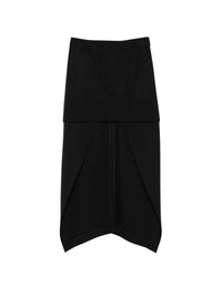 Jupe asymétrique en laine - Black