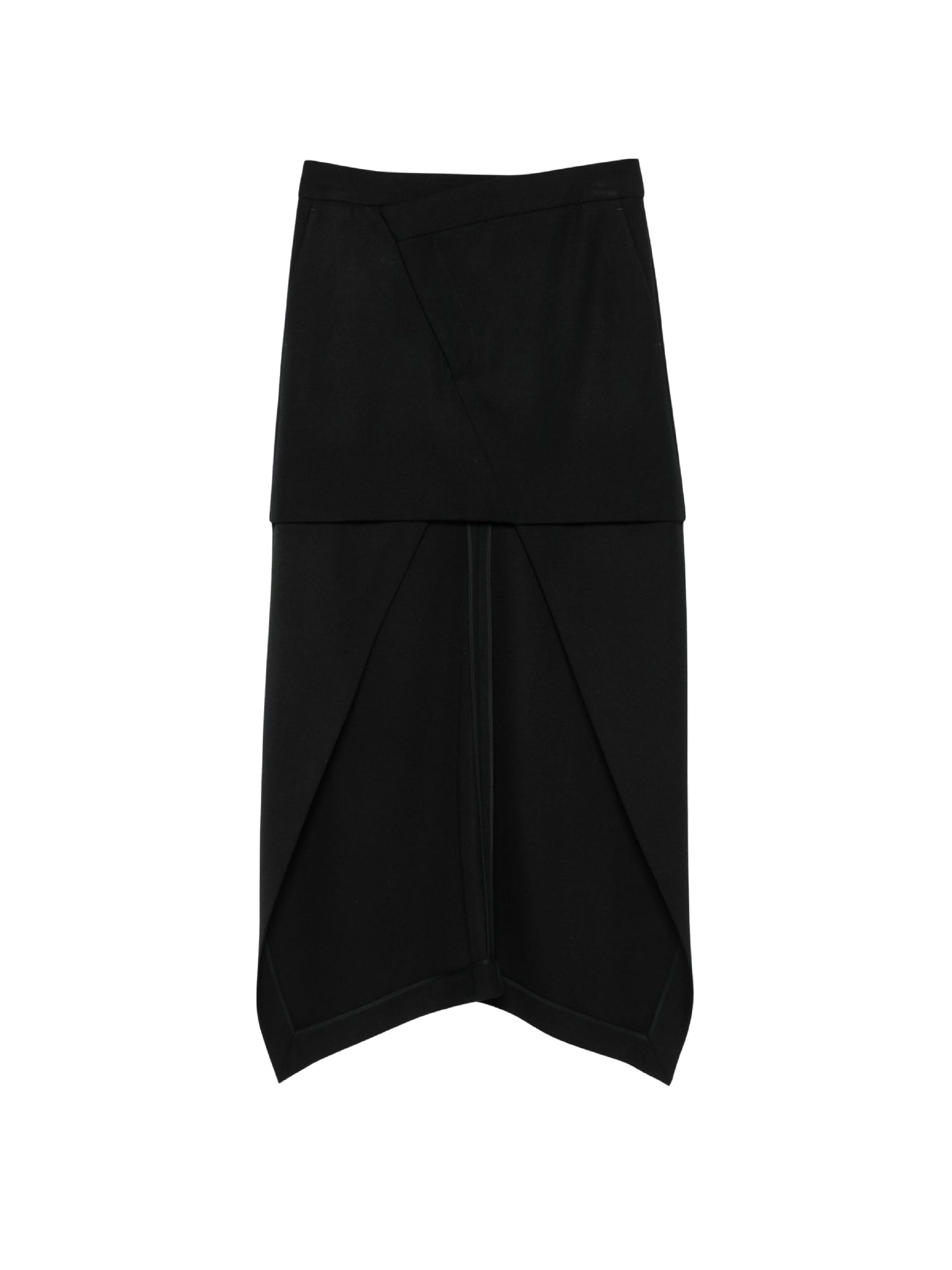 Jupe asymétrique en laine - Black