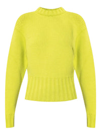 Pull à col rond en laine - Acid Yellow