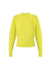 Pull à col rond en laine - Acid Yellow