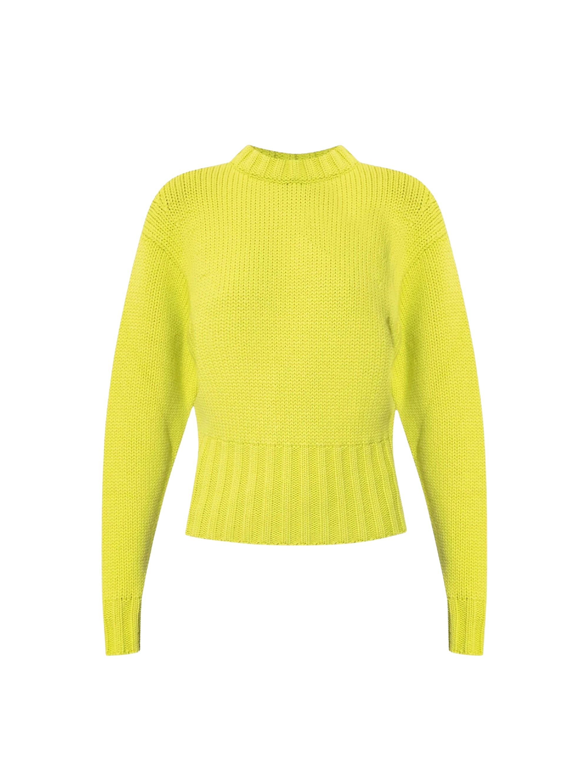 Pull à col rond en laine - Acid Yellow