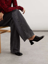 Mules à bout carré 70 en cuir - Black