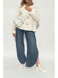 Sneakers à lacets en peau lainée - Off White