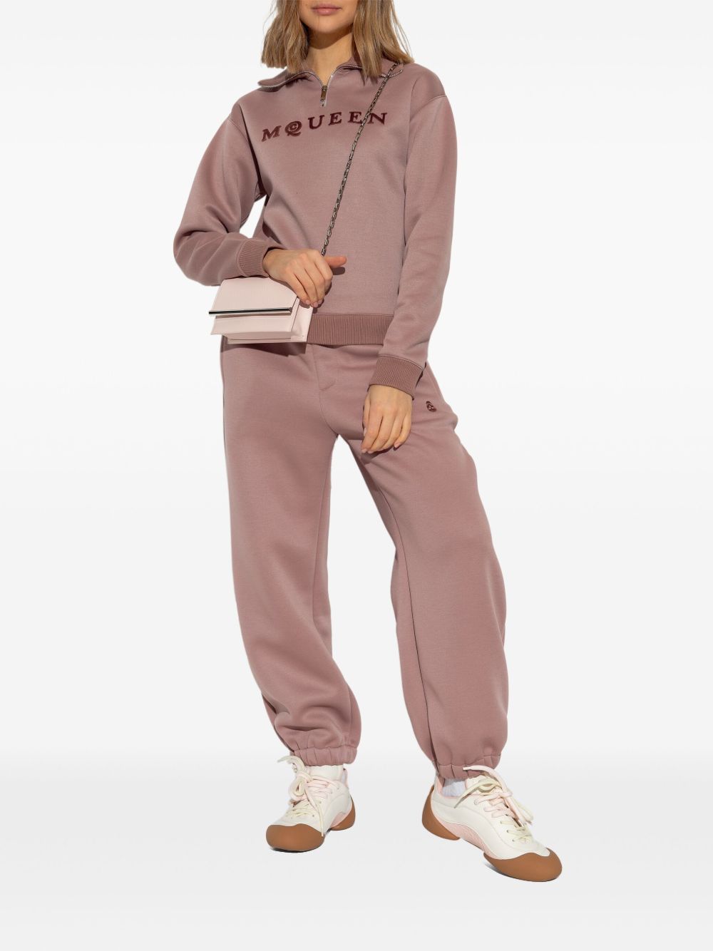 Sneakers à lacets en cuir - Off White Pink