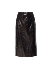 Jupe crayon taille basse en soie - Black
